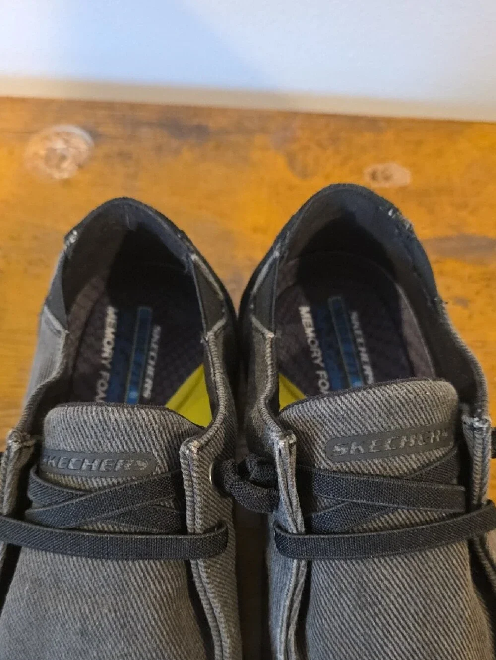 Skechers Men's Charcoal Gray Casual Slip-On Loafers with Black Accents